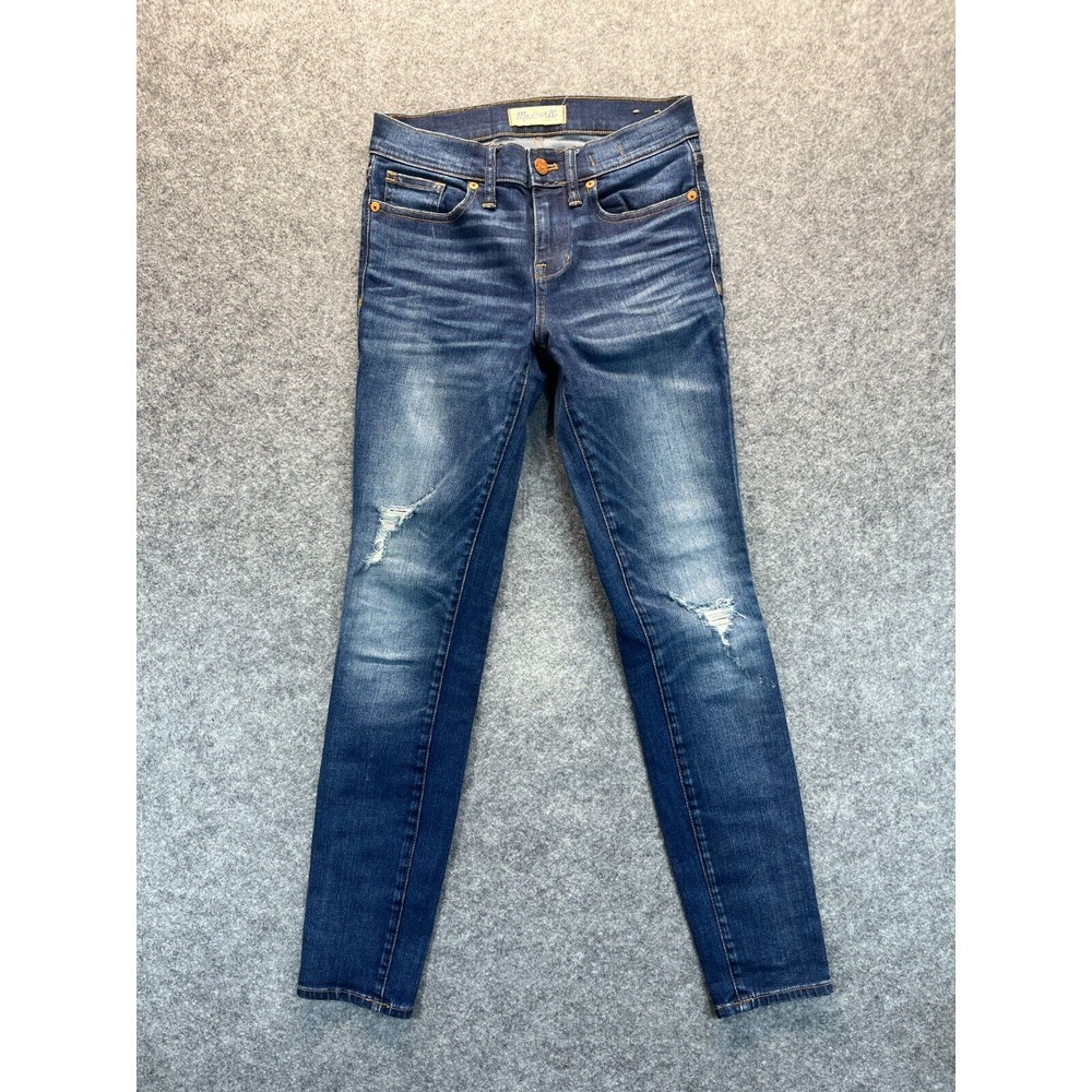 Madewell‎ Jeans Women's 26 Skinny Skinny Dark Blue Stretch Mid Rise Denim Pants